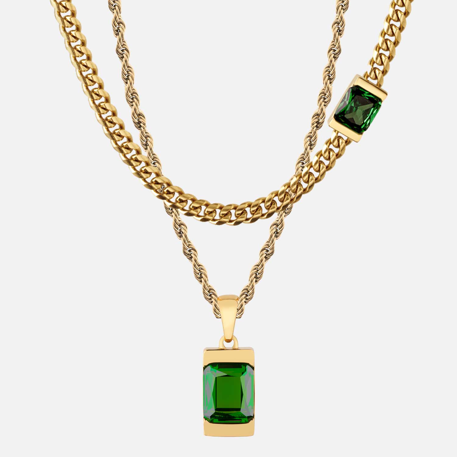Chip Necklace Set - Jade